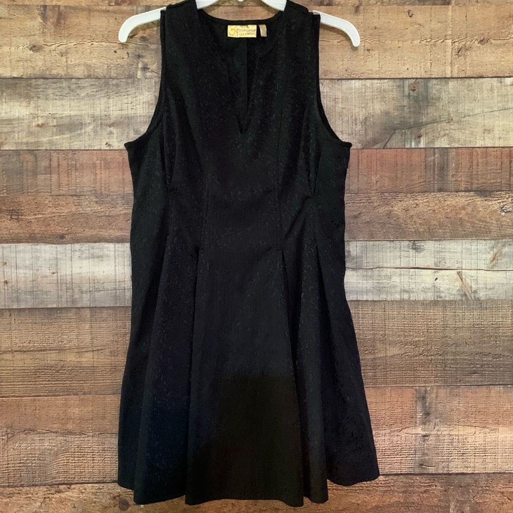 Princess Vera Wang black sleeveless dress brocade, sz 13